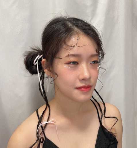 Flower girl hair and light makeup